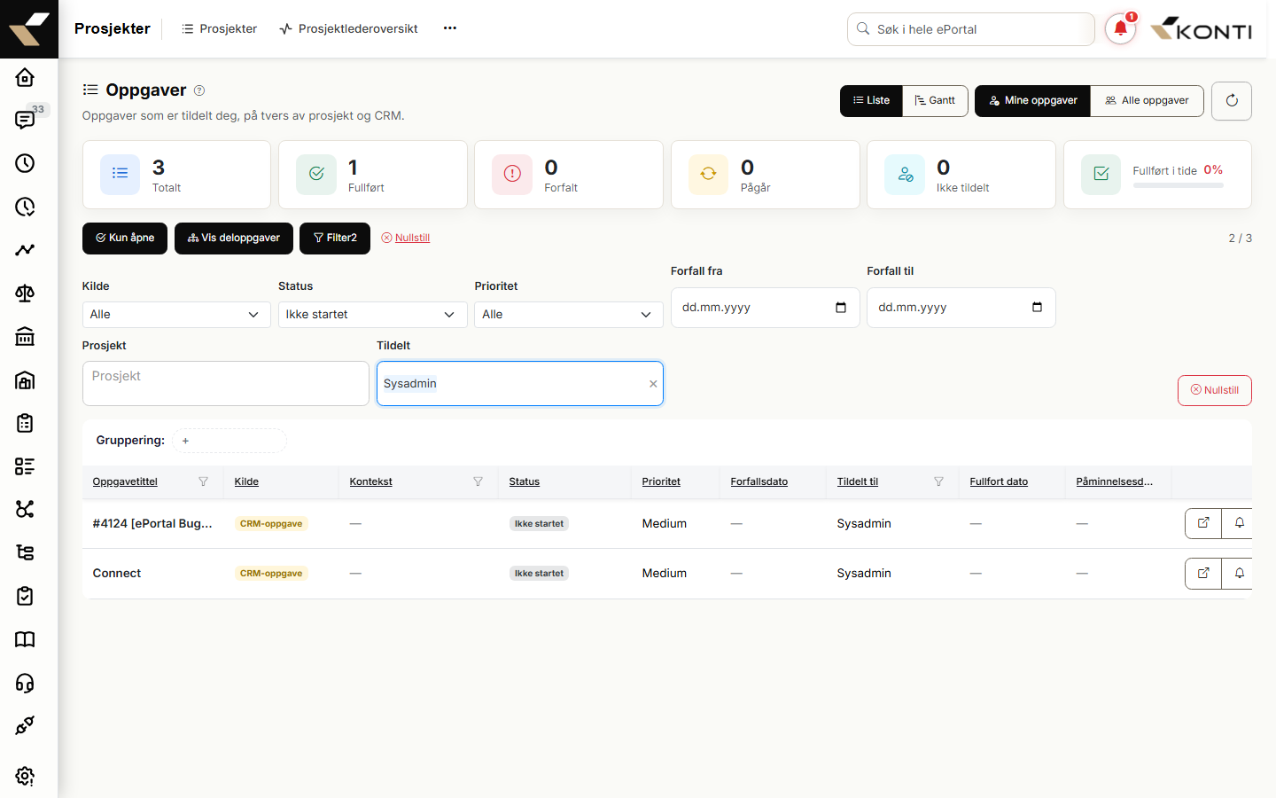 filterpanel åpent med flere ansvarlige valgt + status og frist satt